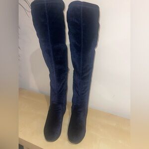 Stylish Women's Over the Knee Navy Boots